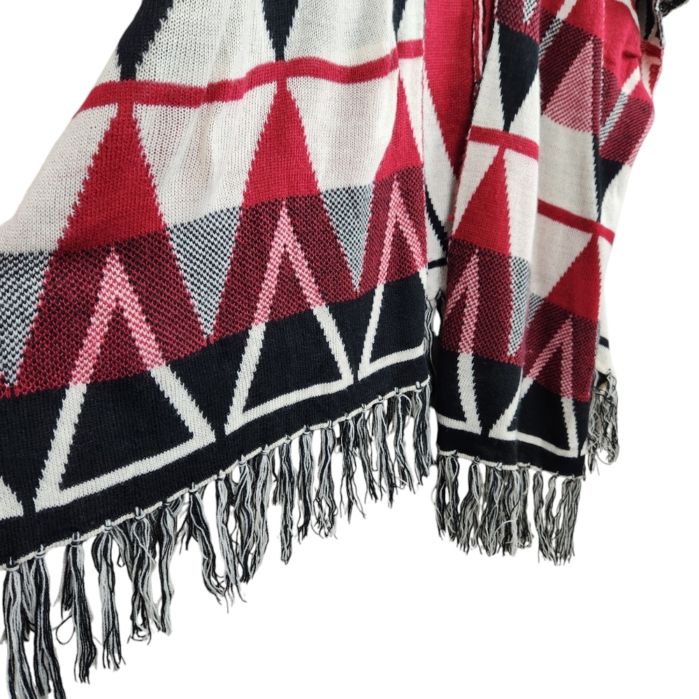 Flying Tomato Fringe Aztec Southwestern Print Shrug Kimono Women's Size Medium - Picture 4 of 8
